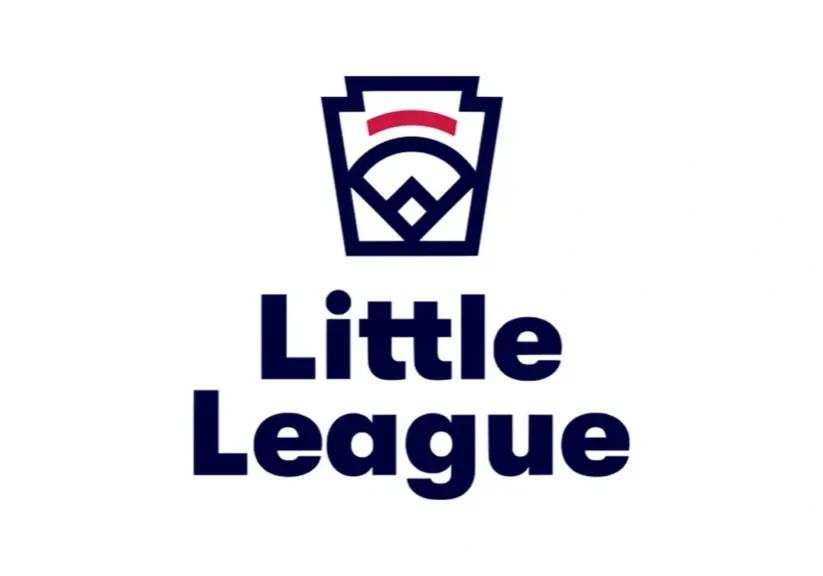 Little League logo featuring a stylized baseball field beneath a red arch, with the words "Little League" written below in bold blue text.